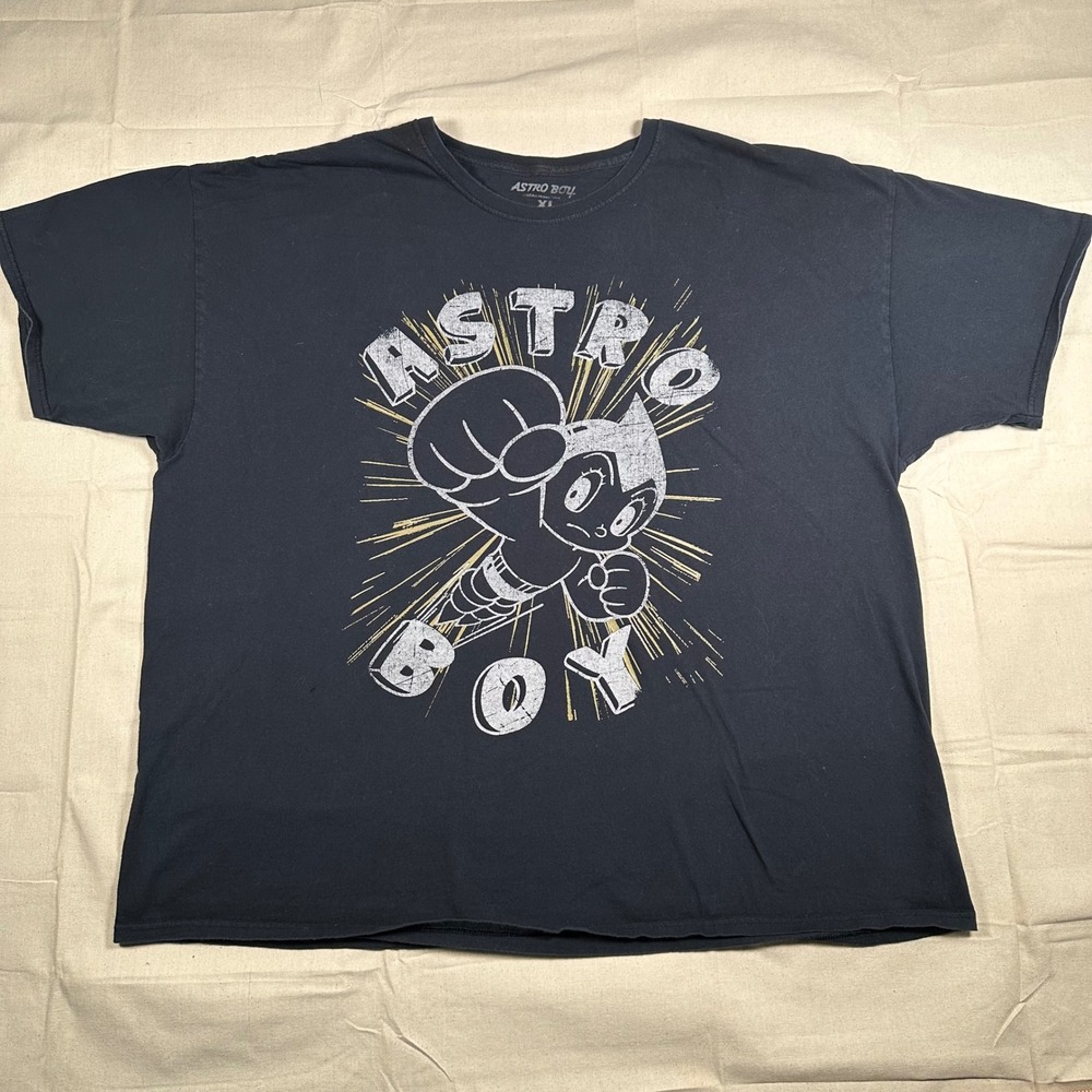 Astro Boy Graphic T-Shirt Mens XL Black Short Sleeve Anime Manga Cotton